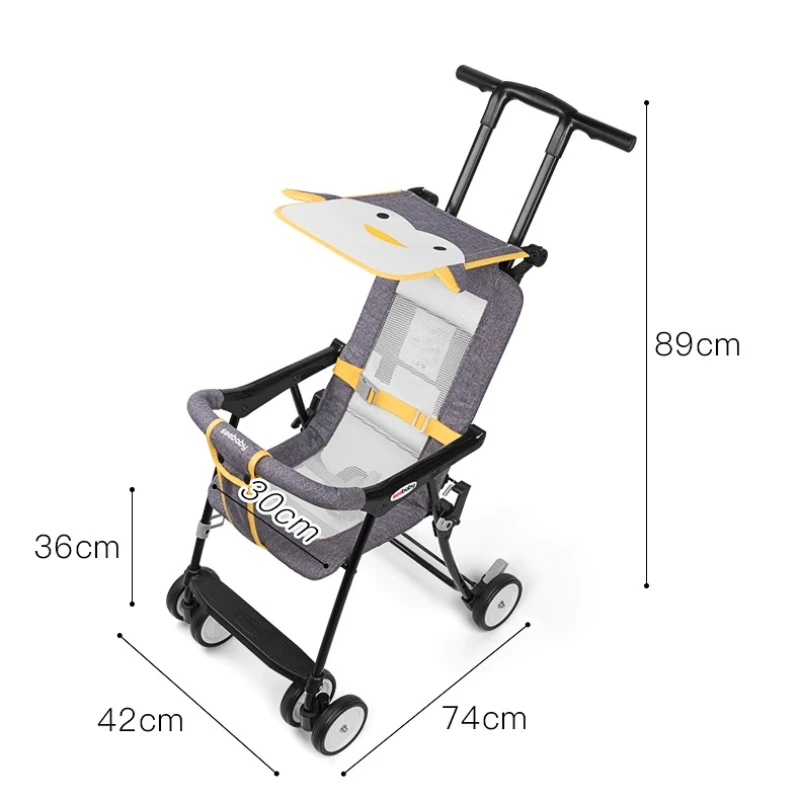 Cochecito de bebé plegable portátil, Mini carrito de bebé de cuatro estaciones, con asa extraíble, carritos de bebé para niños - imagen 5