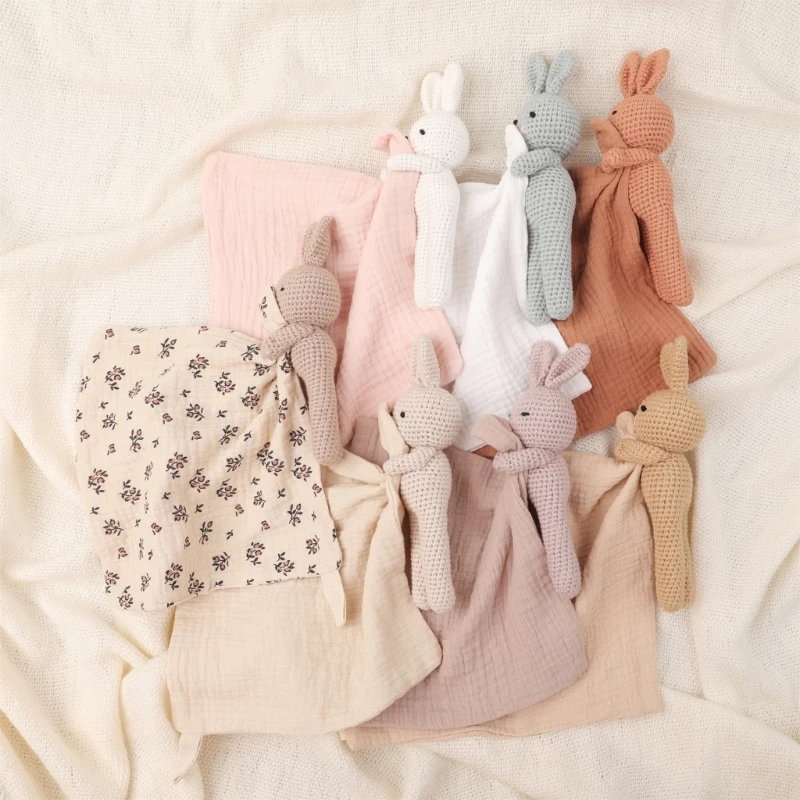 Toalla tranquilizadora algodón, toalla y reconfortante, chupete para bebé, bonito babero babeante Animal para bebés