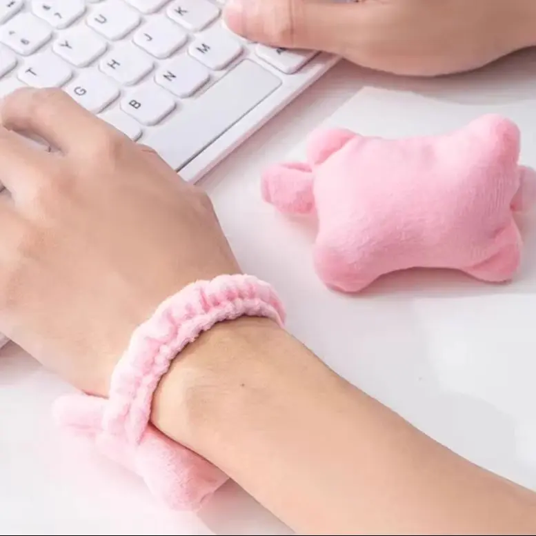 Almohada de mano de felpa, protector de muñeca para ratón, reposamuñecas para ratón, soporte para muñeca, cojín, banda para el pelo, banda elástica, reposamanos antidesgaste - imagen 4