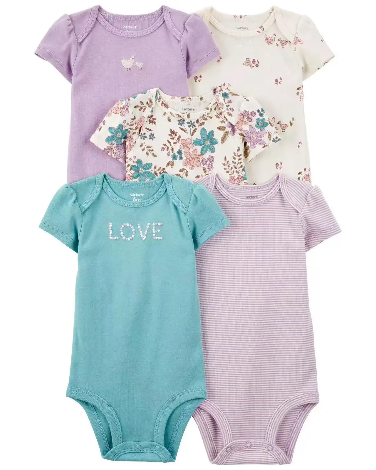 Conjunto de 5 unidades de monos de algodón suaves y cómodos para bebé, monos de manga corta para recién nacido, ropa de verano para bebé, regalos para Baby Shower - imagen 4