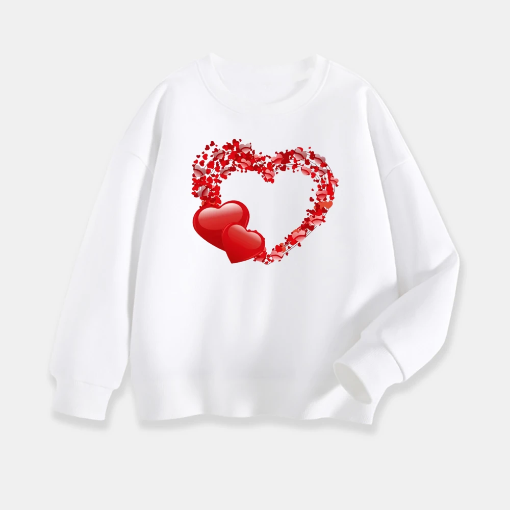 Trituradora de corazones para el Día de San Valentín, sudaderas para niños y niñas, sudaderas de San Valentín, trajes de suéter para el Día de San Valentín para niños pequeños - imagen 4