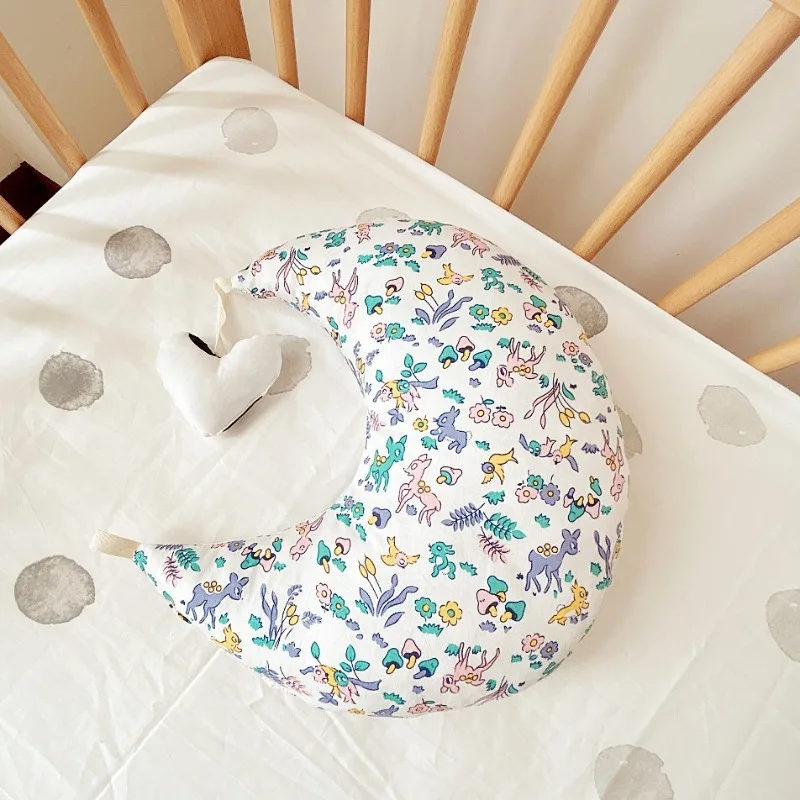 Almohadas con forma de bebé de dibujos animados INS para niño y niña, almohadas de algodón suave con protección para el cuello para recién nacidos, almohada de lactancia multifuncional - imagen 3
