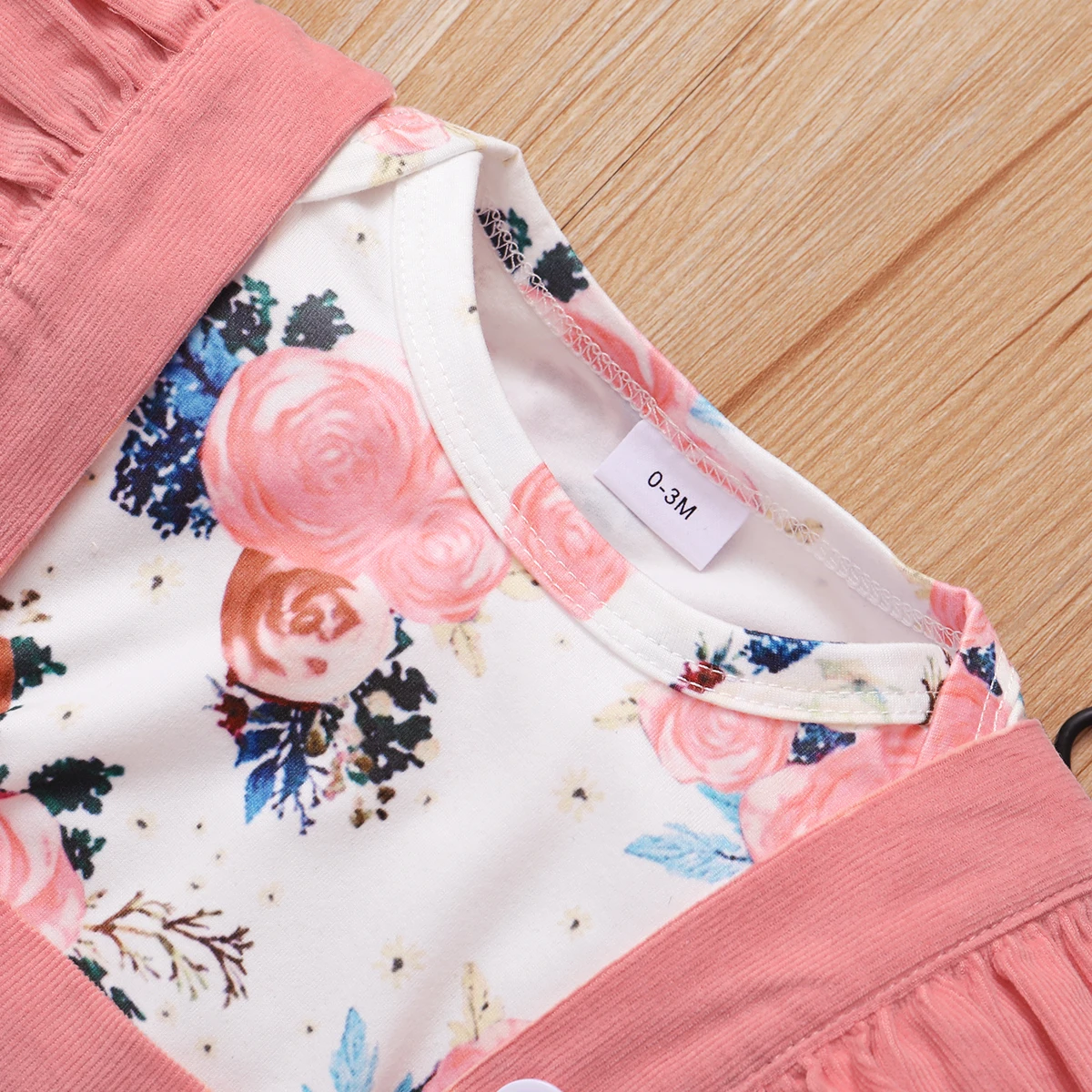 Conjunto de ropa para niña recién nacida de 0 a 18 meses, Pelele de manga larga con estampado Floral, falda con tirantes y Diadema, Bonito traje de 3 piezas - imagen 4