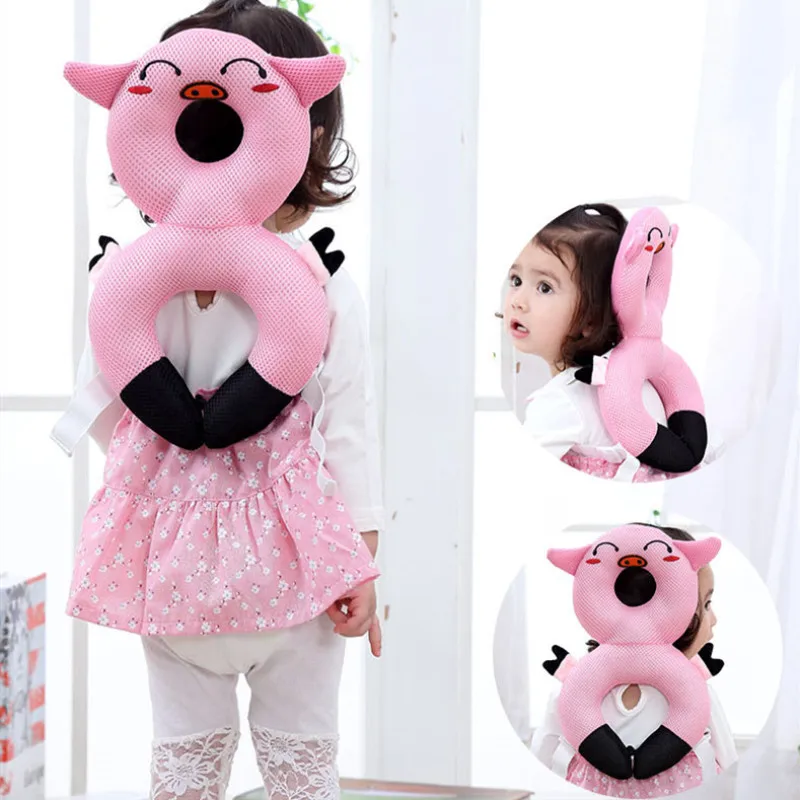 Protector de cabeza de bebé 1-3T, almohada de seguridad, cojín anticaída para casco de niño pequeño, almohadilla de protección de cabeza de seguridad de dibujos animados de Ángel y abeja - imagen 3