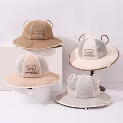 Sombrero de cubo para bebé de 1 a 3 años para niño y niña, sombrero de verano transpirable hueco para niños pequeños, sombrero de sombrilla para niño y niña, sombrero de pescador de malla de viaje suave