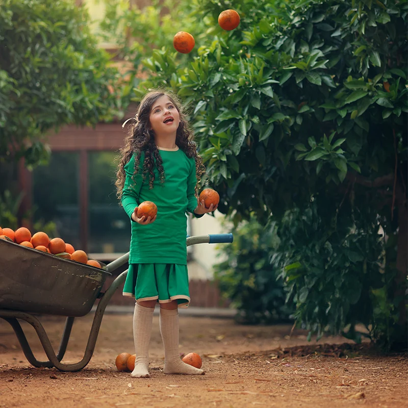 Ropa a juego para la familia, colección de verano, vestido para niña, camiseta para niño, conjunto para bebé, falda para niña, ropa verde de algodón para niño - imagen 5