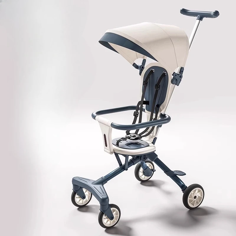 Cochecito con asiento reversible, sistema de viaje ligero Premium HighView con Smooth 360 ° Portabebés seguro con diseño plegable con ruedas