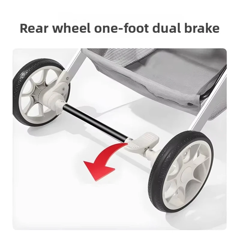 El cochecito ligero puede sentarse o acostarse, cochecito de bebé plegable bidireccional de alto paisaje - imagen 5