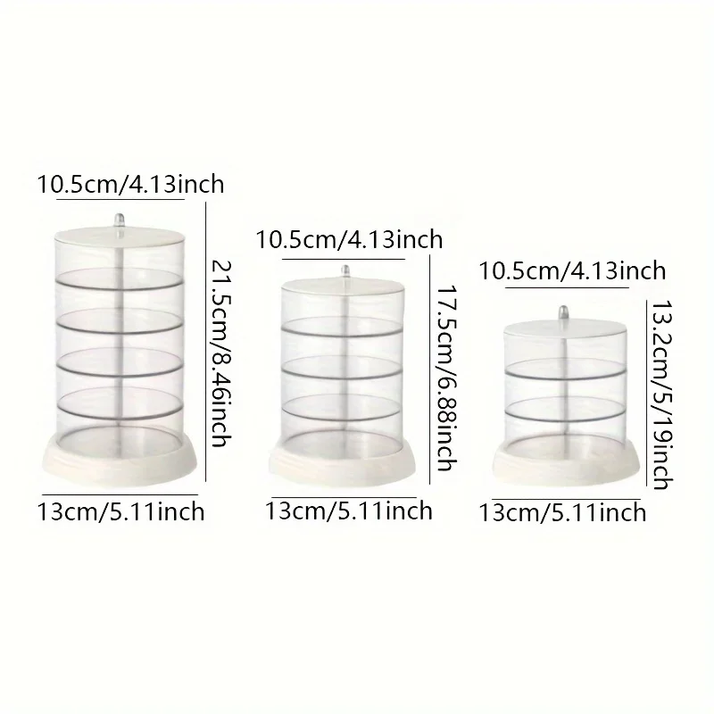 Caja de joyería redonda transparente giratoria multicapa para pendientes, collares, pulseras, estante de exhibición, caja de almacenamiento de joyería - imagen 2