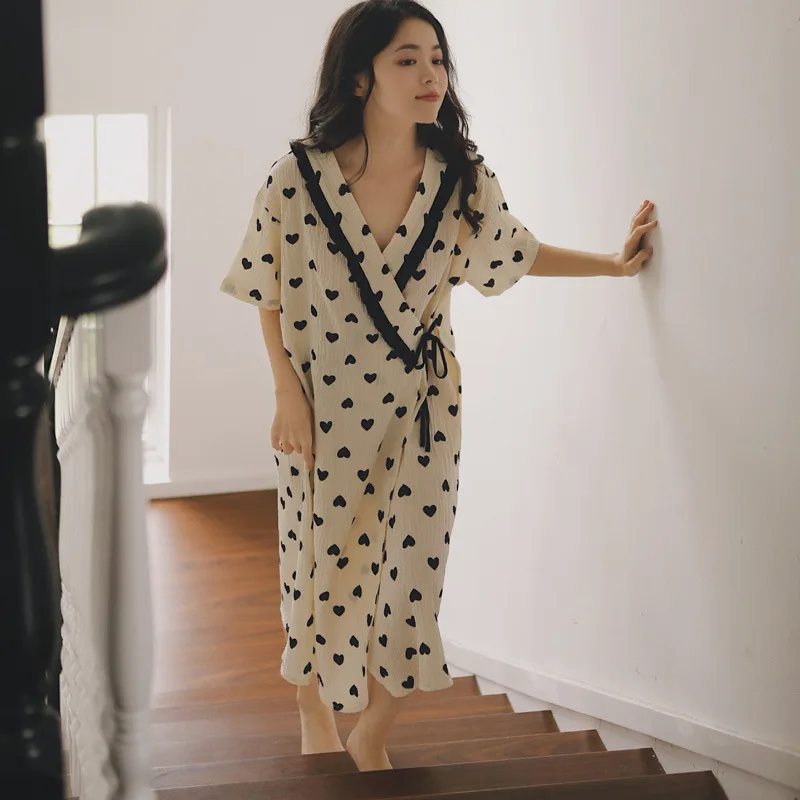 Camisón de lactancia para mujeres embarazadas, vestido de lactancia posparto de manga corta de verano, vestido informal holgado de maternidad a cuadros