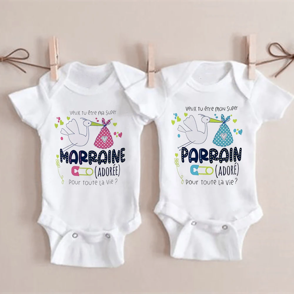 Do You Want To Be My Madrina/Padrino, pelele con estampado para bebé, solicitud infantil, traje de madrina y padrino, mono de manga corta para bebé