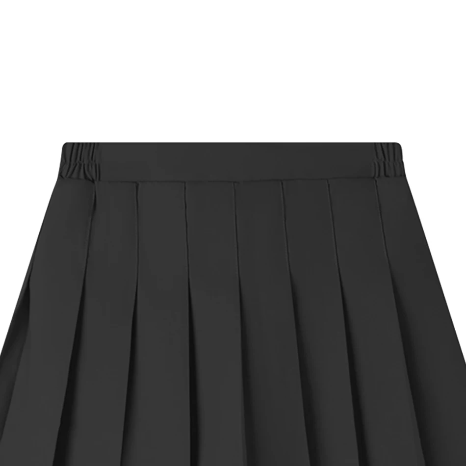 Vestido de verano para Chica adolescente, falda acampanada de cintura alta plisada de Color sólido a la moda para niños, minifalda informal con cintura elástica - imagen 4