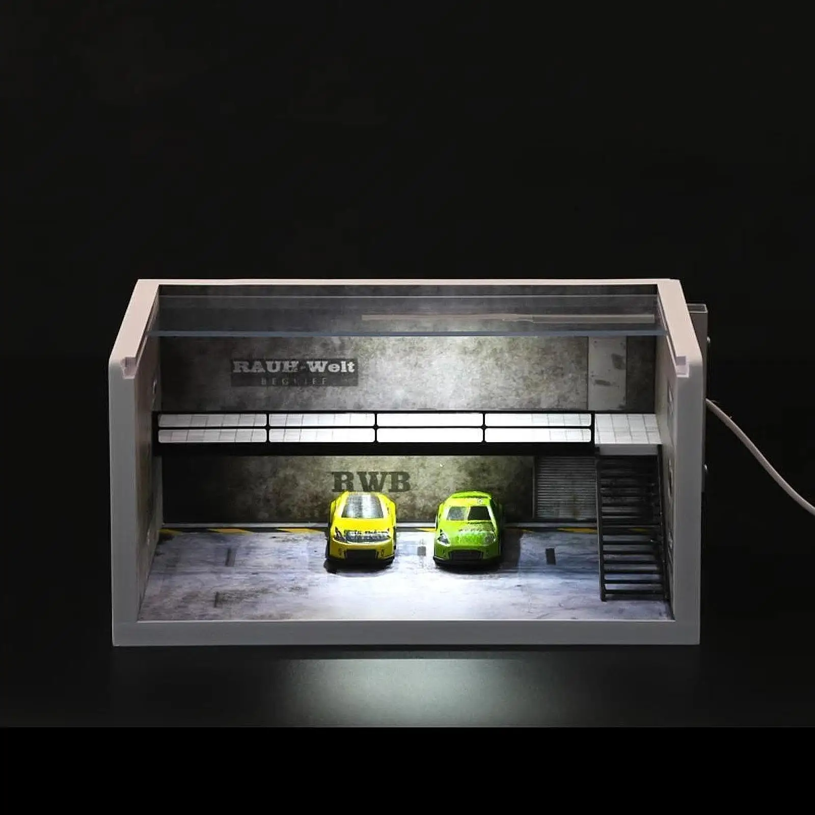 1/64 Model Car Display Case Ornament Photo Prop Toy Car Storage Home Decoration Display Box Parking Scene Showcase Organizer