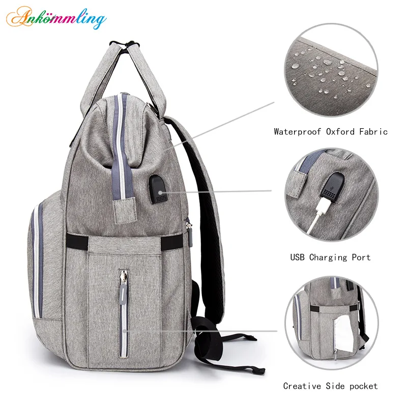 Bolso maternal grande con porta-bebé y compartimento para pañales - imagen 5