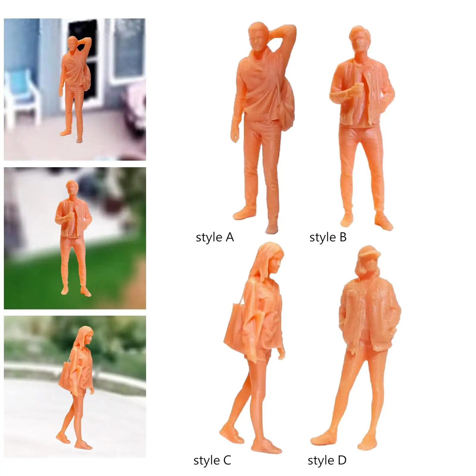 1/64 Diorama Figure People Figurines Realistic Miniature Scene Photo Props Decor