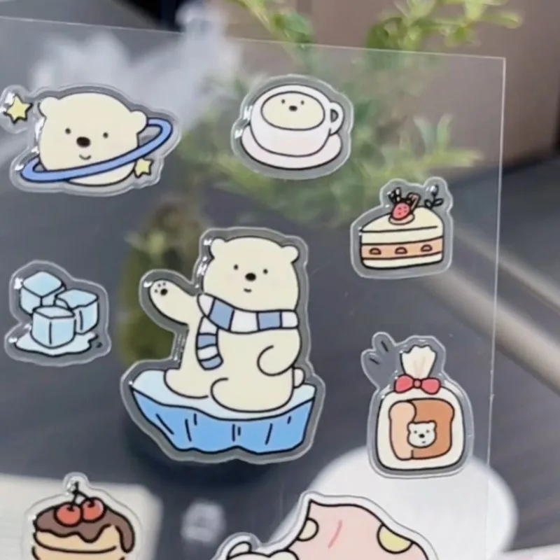 1 bufanda de oso DIY, pegatina decorativa tridimensional de gelatina para IPad, funda para teléfono móvil, cámara para portátil - imagen 5