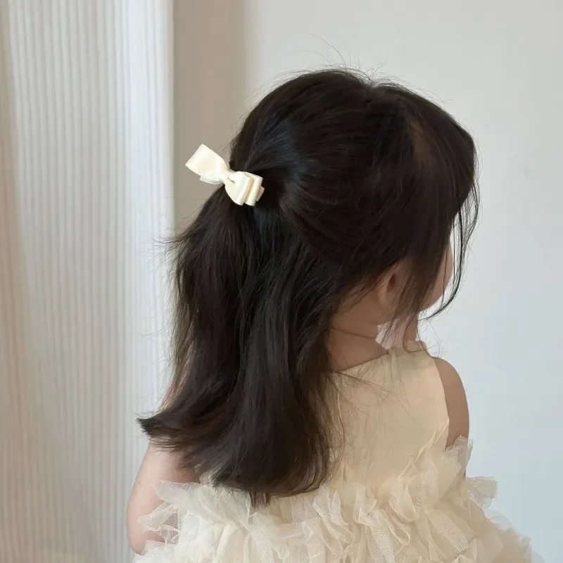 2 uds lindo Kawaii negro blanco arco Clip de pelo moda coreana princesa pasadores de Color sólido sombreros accesorios para el cabello para niñas - imagen 2