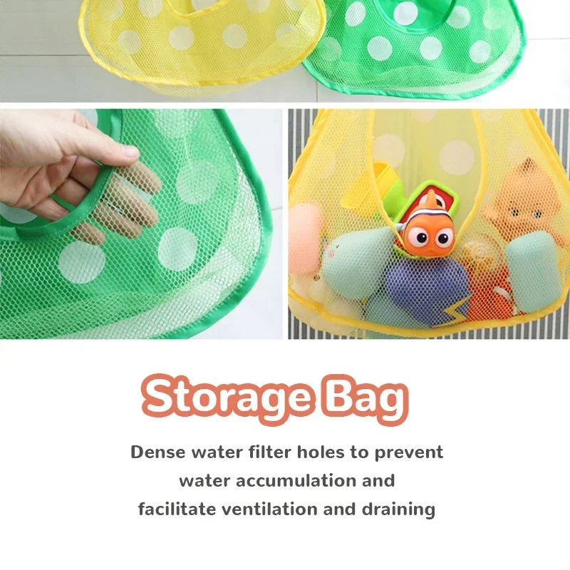 Juguete para Baby Shower, bolsa de almacenamiento juguetes con forma rana y pato, ventosa fuerte, juego organizador baño, agua - imagen 5