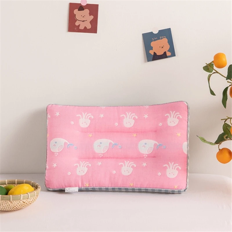 Almohada Universal para niños de cuatro estaciones, almohada pequeña transpirable con patrón de dibujos animados, almohada para siesta de bebé para guardería - imagen 5