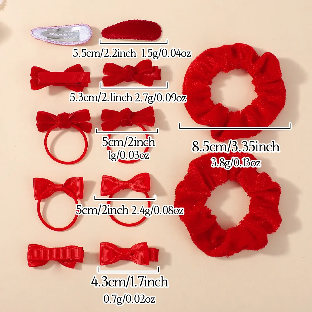 12 Uds. Conjunto de accesorios para el cabello con lazo colorido para niñas, banda para el cabello, coleteros para niños, lazos para el cabello, bandas de goma elásticas para niños - imagen 2