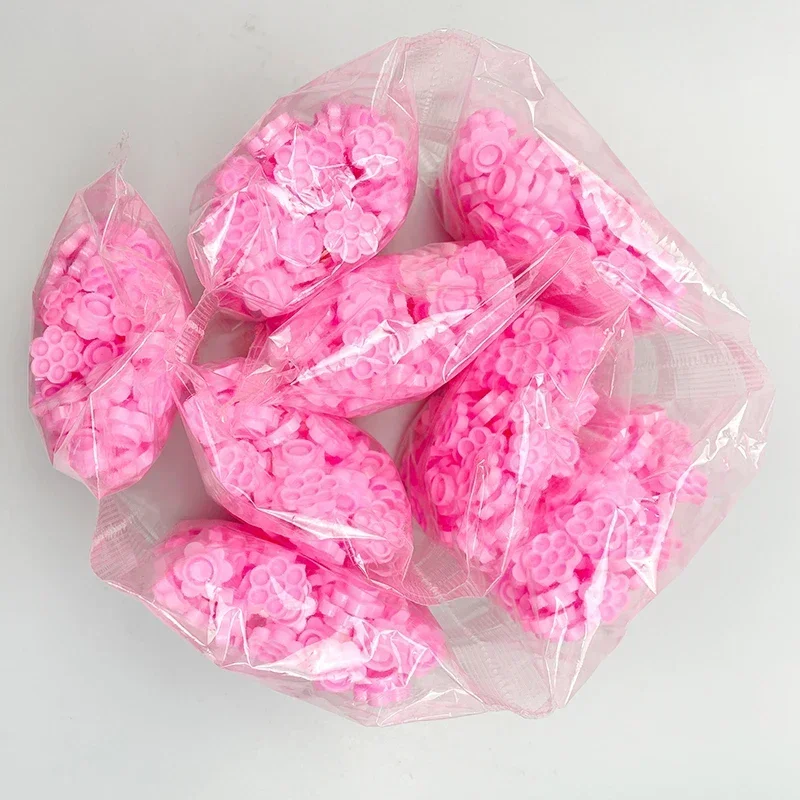 Corona de pestañas 100 Uds. Taza de plástico portátil para pestañas en polvo, taza de flores, mini taza de flores bonita, accesorios de herramientas para pestañas postizas - imagen 3