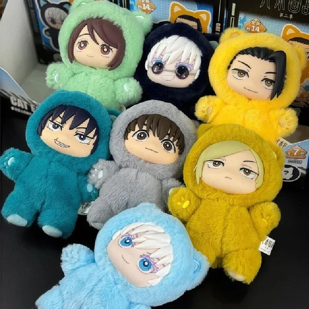 Nueva venta de Anime Jujutsu Kaisen 2 oreja de gato Plushie Gojo Satoru EAKI serie caja ciega figura colección de cajas misteriosas juguetes de regalo para niños - imagen 4