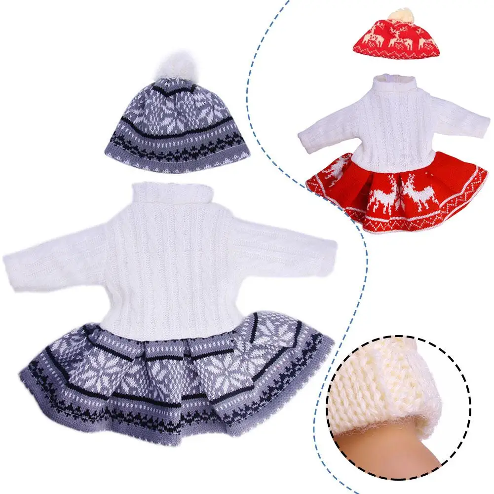 Invierno nuevo estilo suéter vestido + sombrero ropa moda Warm18 pulgadas juguetes trajes para 43-46 Reborn S Navidad Gif M7x8
