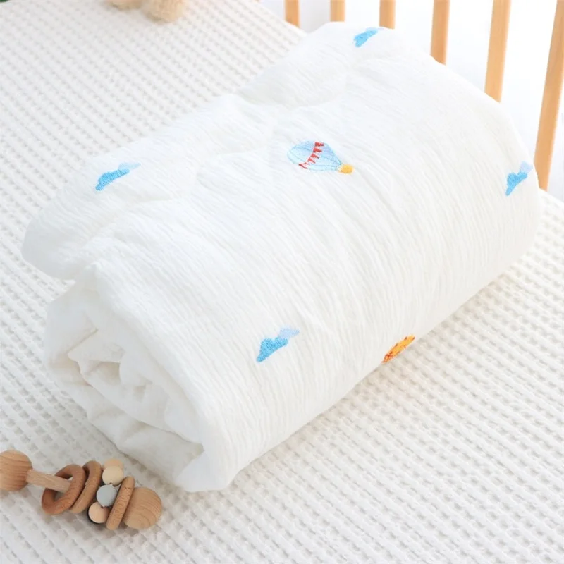 Edredón acolchado de muselina de algodón bordado con árbol de estrellas para bebé, edredón térmico para recién nacido, manta para cuna infantil con relleno, edredón esponjoso - imagen 4