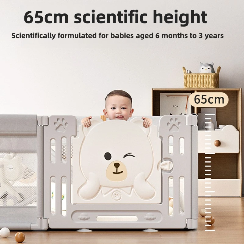 IMBABY Corralito para bebé – Seguridad infantil con oso - imagen 2