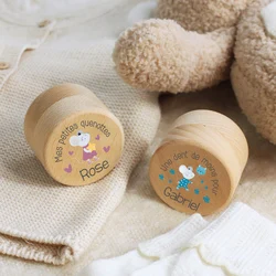 Caja de primeros dientes personalizada, primer regalo para bebé, nuevos regalos de bautizo para bebé, cajas de baratijas grabadas de madera para Baby Shower