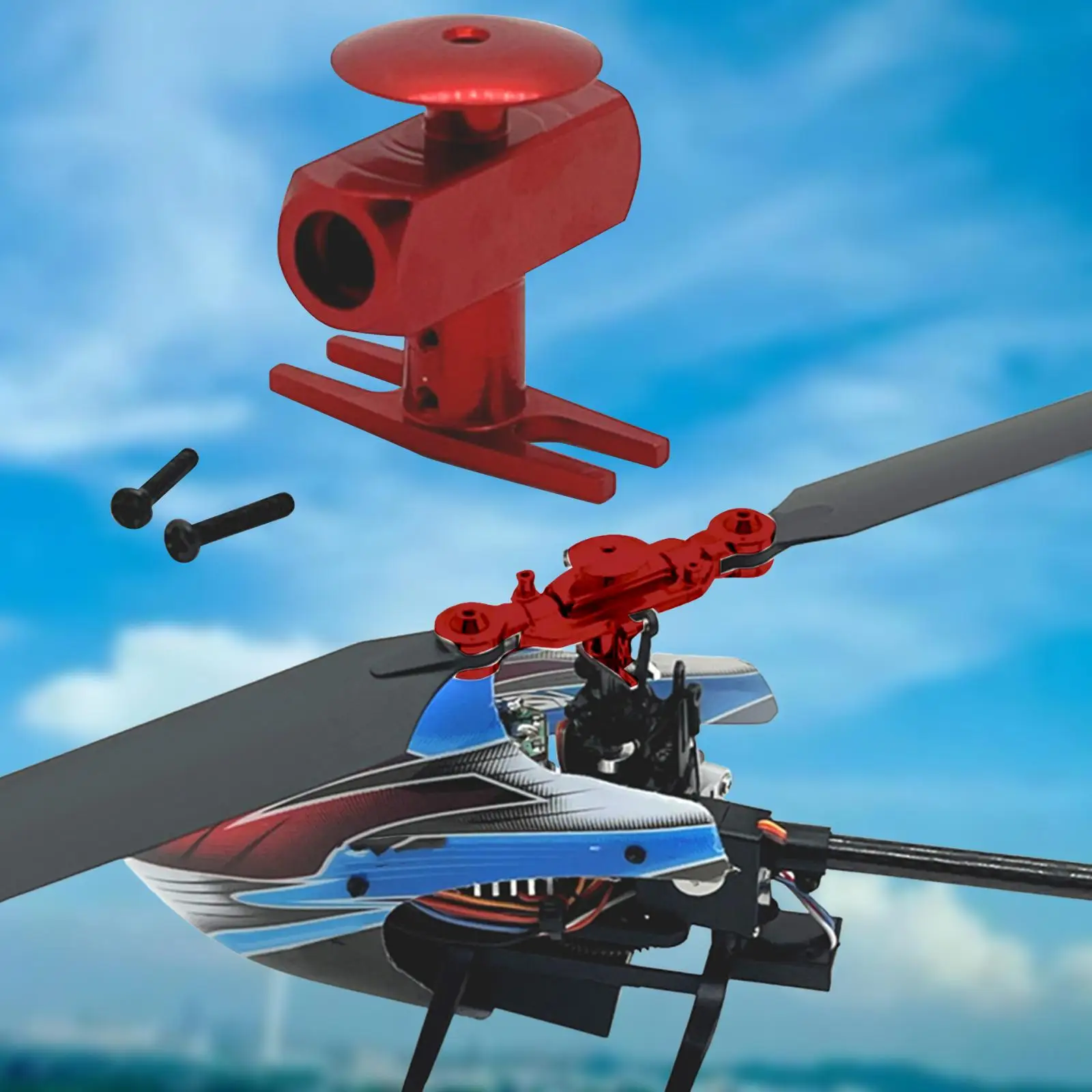 RC Aluminium Rotor Head Strong Easy to Install Lightweight Sturdy Upgrade Replaces Accessories for K200 RC Aircraft Plane Toy