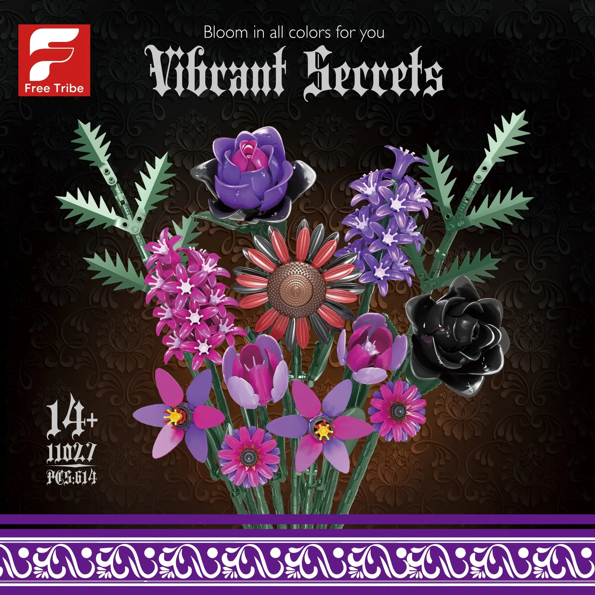 614 Uds. Ramo de flores góticas, bloques de construcción, modelo de flor romántica, ladrillos, decoración del hogar, juguetes educativos DIY para niños, regalo de vacaciones - imagen 2