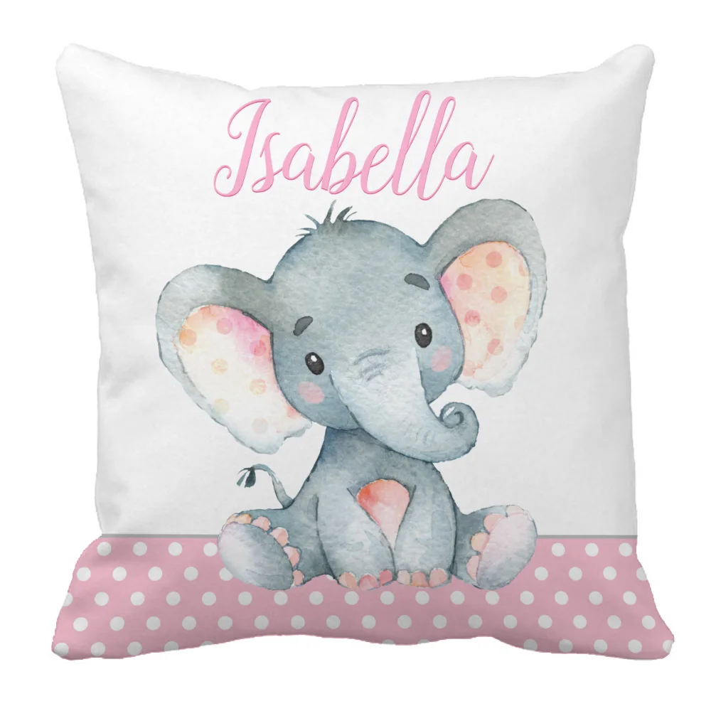 Vista completa del juego de cama para cuna con elefante rosa