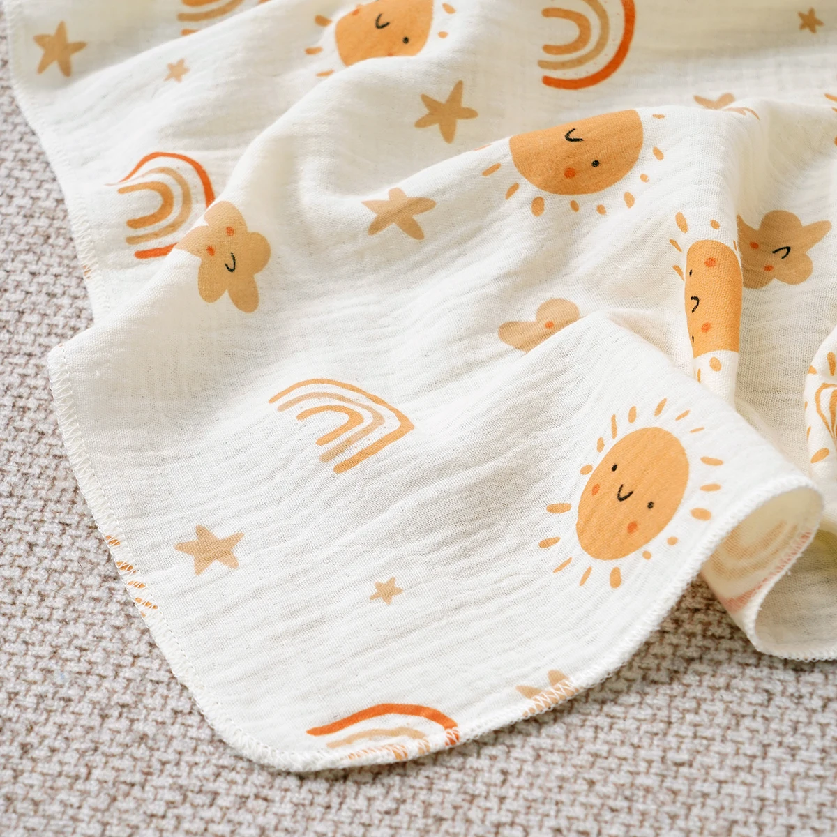 Manta de crepé de algodón 100% de 80x80cm, manta envolvente de muselina para bebé, colcha de abrazo, ropa de cama, manta suave para recién nacido, Toalla de baño envolvente - imagen 2