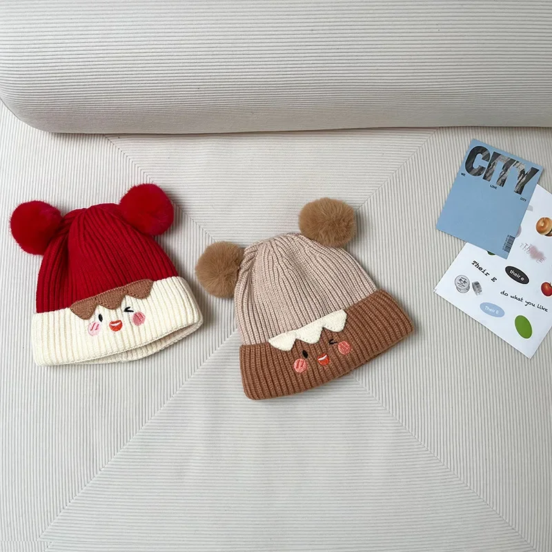 Lindo Kawaii invierno cálido sombrero de bebé para niños niñas dulce encantador dibujos animados niño gorro de ganchillo Otoño Invierno sombreros de punto al aire libre - imagen 4