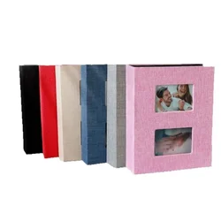 Álbum de fotos bebé personalizado forrado en tela con inserciones