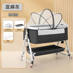 Cuna de bebé portátil, cama BB multifuncional plegable de aleación de aluminio, cama empalmada para niños, venta al por mayor