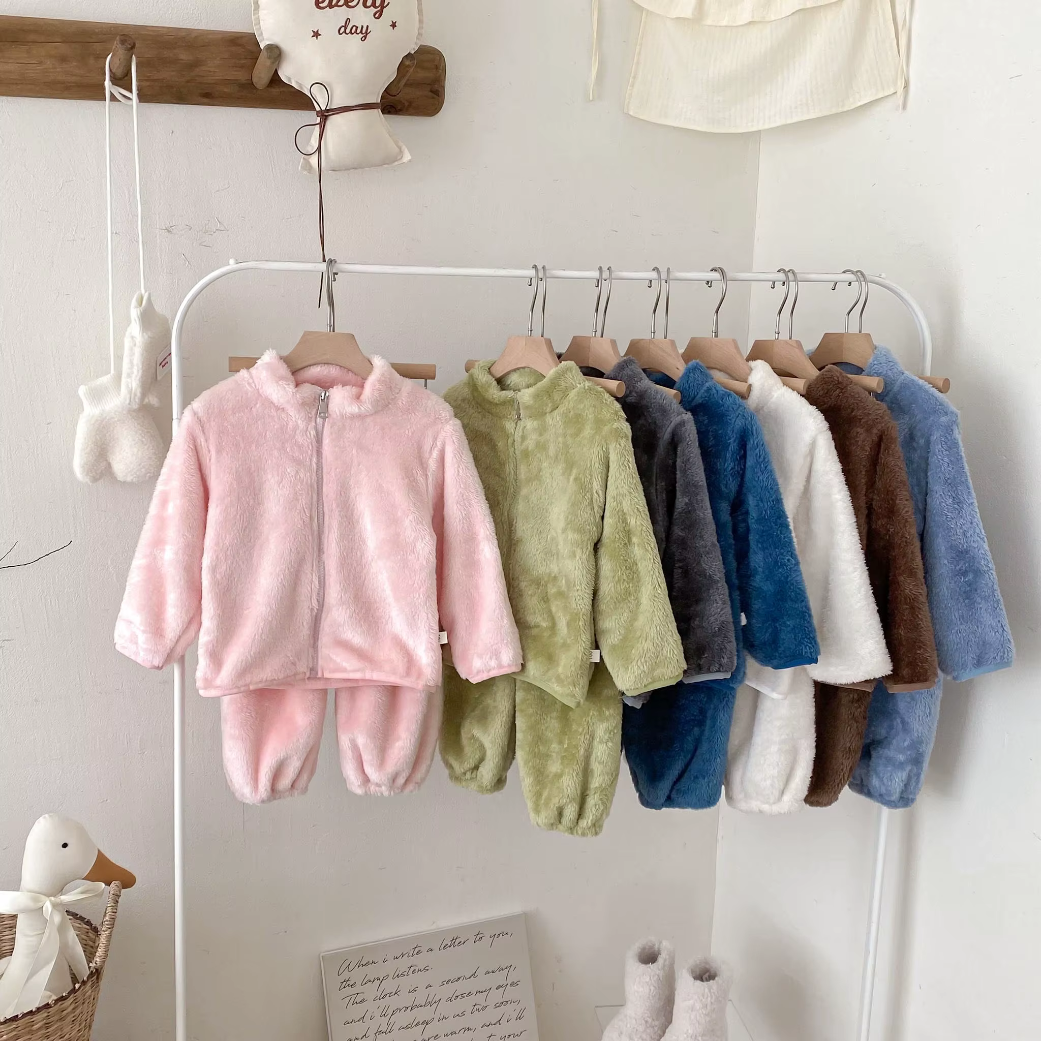 Conjunto bebé felpa abrigo cálido otoño invierno