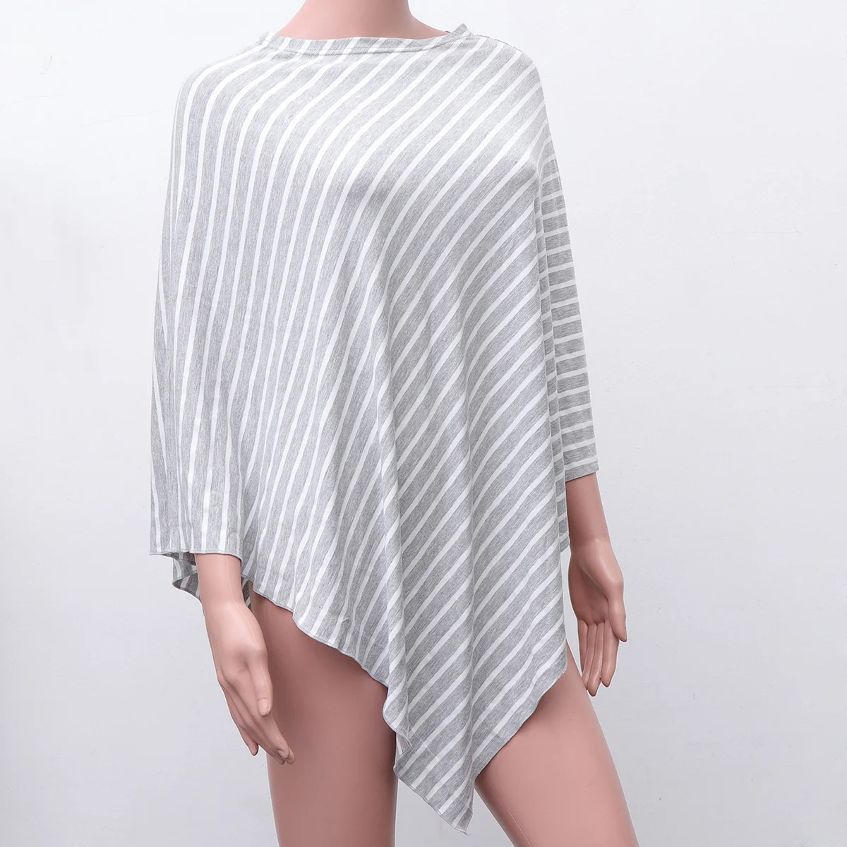 Cubierta de lactancia con patrón de rayas, bufanda de lactancia para uso exterior, cubierta de cochecito, Material Modal de protección contra el viento y el frío