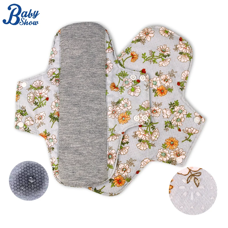 2pcs Reusable Period Pads Keep It In Place Washable Cloth Menstrual Pads Graphene Lining Anti Slip Silicone Design Panty Liner