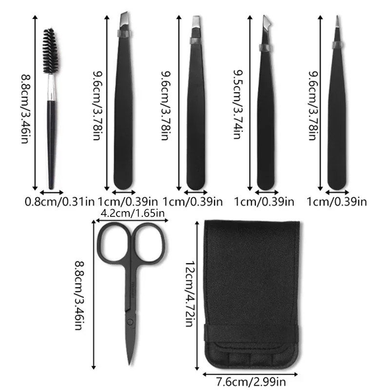 Punta de boca oblicua multiusos colorida, 6 unids/bolsa, alicates para cejas, depilación facial, depilación, pinzas para cejas, maquillaje - imagen 5