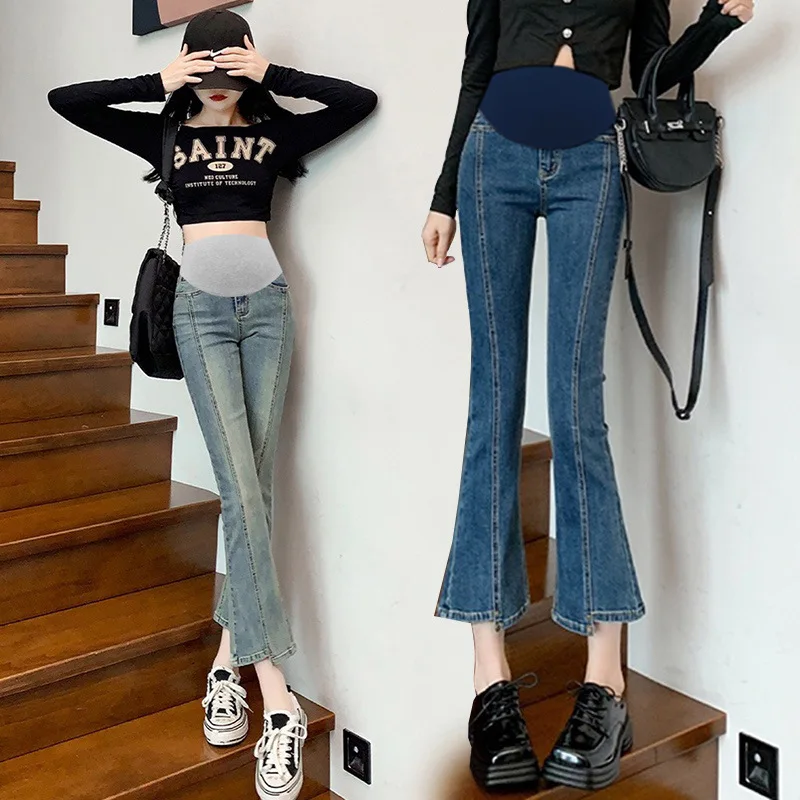 Pantalones vaqueros premamá elásticos acampanados de corte bota - imagen 5