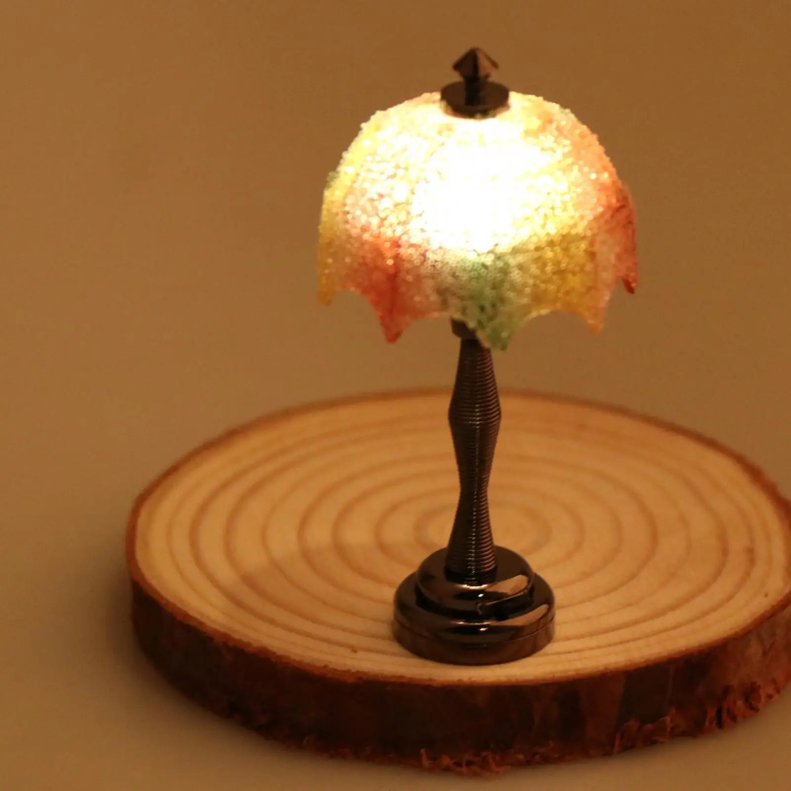 1:12 Scale Dollhouse Table Lamp Simulation Model Pretend Play Metal Desk Lamp for Garden Bedroom Kitchen Dining Room Ornaments