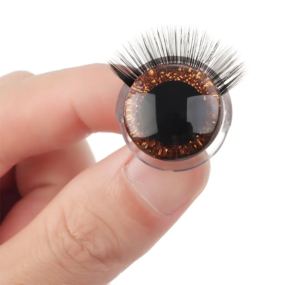 Ojos de seguridad 3D con pestañas, ojos intermitentes para Amigurumi, Animal de peluche de ganchillo, accesorios para muñecas, 20mm - imagen 2