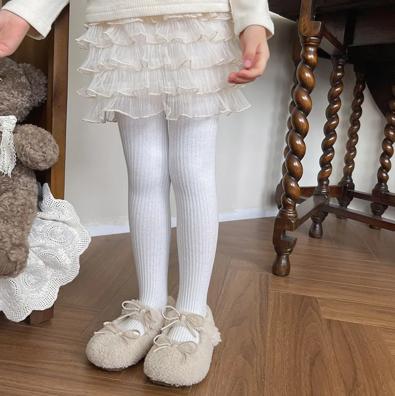 Mallas de encaje con volantes para niña – Primavera