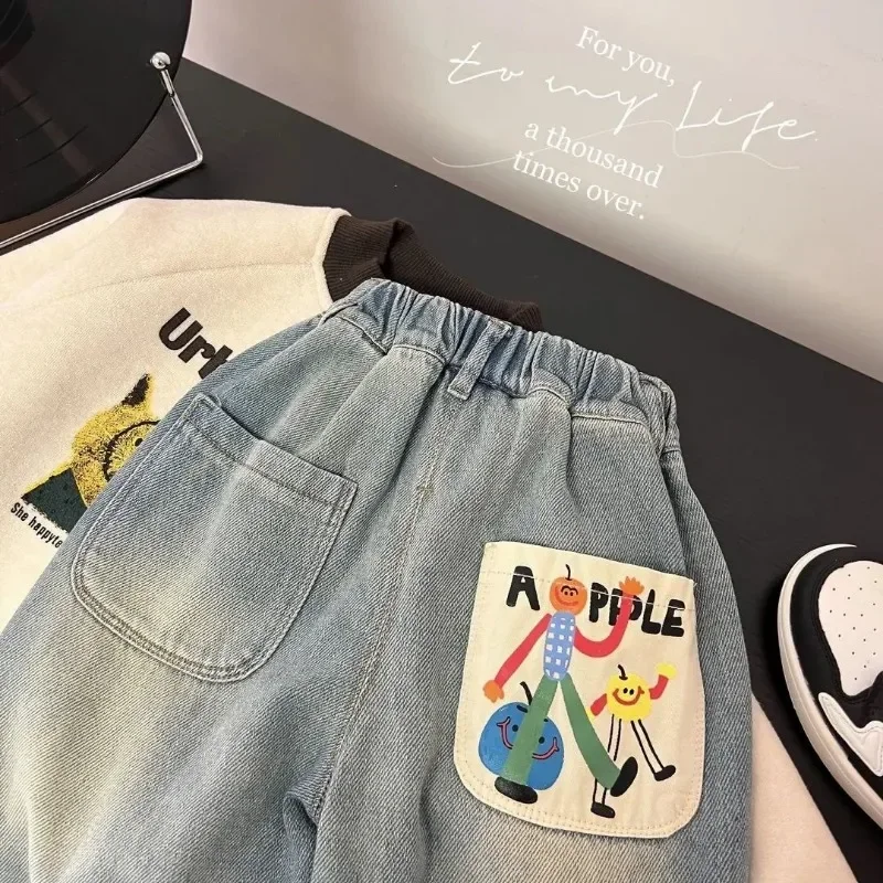 Pantalones vaqueros rectos de bebé para primavera y otoño - imagen 4
