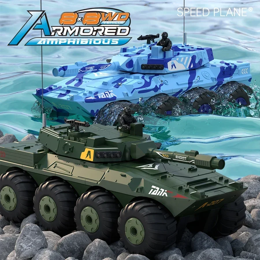 Coche teledirigido anfibio blindado 4x4 para niños - imagen 2