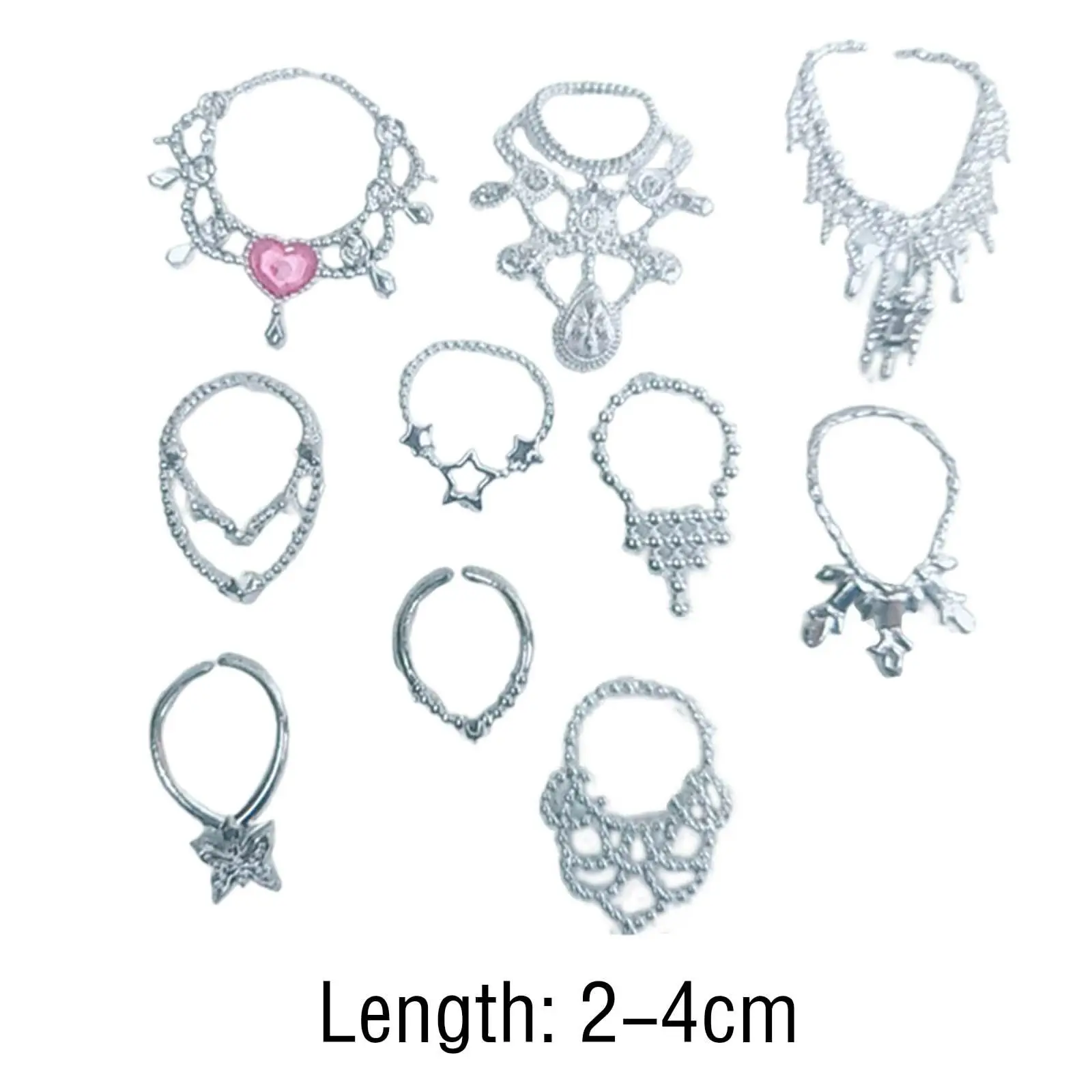10x Doll Accessory Necklaces for 1/12 Doll and Ob11 Doll Fashion Doll Dress up Party Favors Doll Decoration Chain Accessory