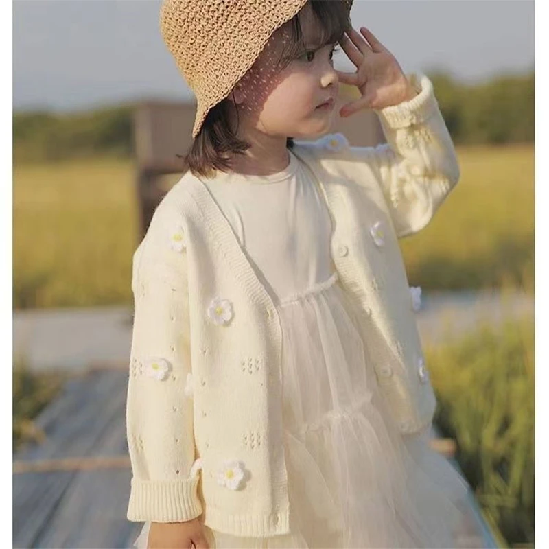 Suéter de terciopelo de visón de ajuste suelto informal para niñas coreanas, chaqueta gruesa para niños, cárdigan de punto, suéter de Color sólido, Otoño e Invierno - imagen 2