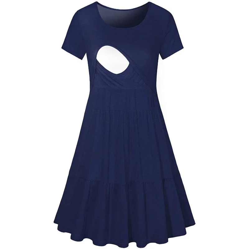 Vestido de maternidad a rayas: verano, suelto y sin mangas, cómodo - imagen 5